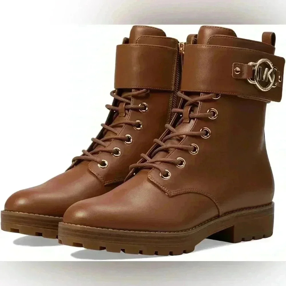 Michael Kors Rory Lace-Up Bootie Luggage